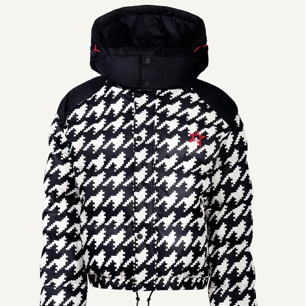 Perfect Moment Black and White Houndstooth Puffer Jacket